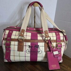 Coach Boston Large Travel Bag - Tattersall RARE Edition